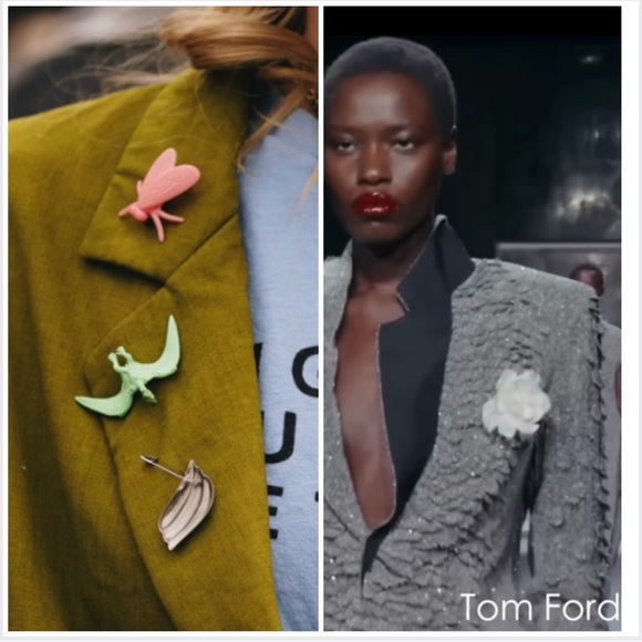 Vintage handmade locally brooch / Rust Gold & Mystard Yellow / Minimalist - Picture 4 of 10